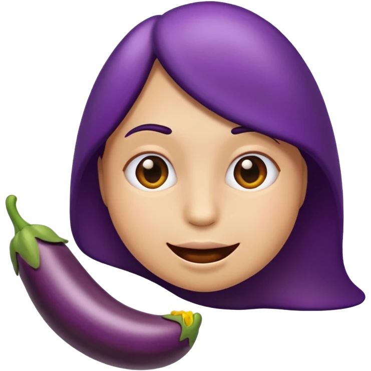 Emoji eating an Eggplant emoji