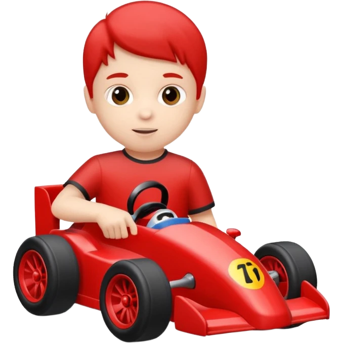 kid playing race car emoji
