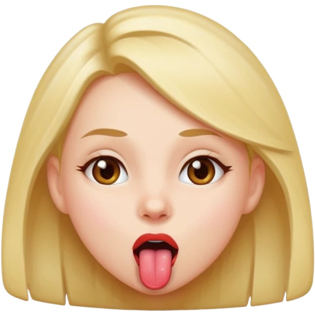 A girl with her tongue out emoji
