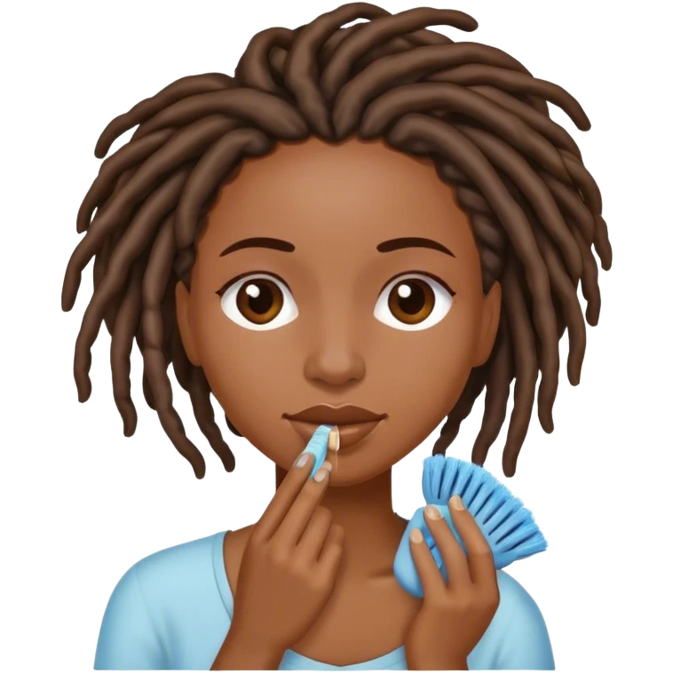 Black woman with locs face cleaning  emoji