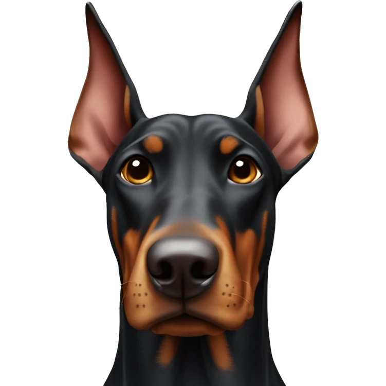 Doberman with floppy ears  emoji