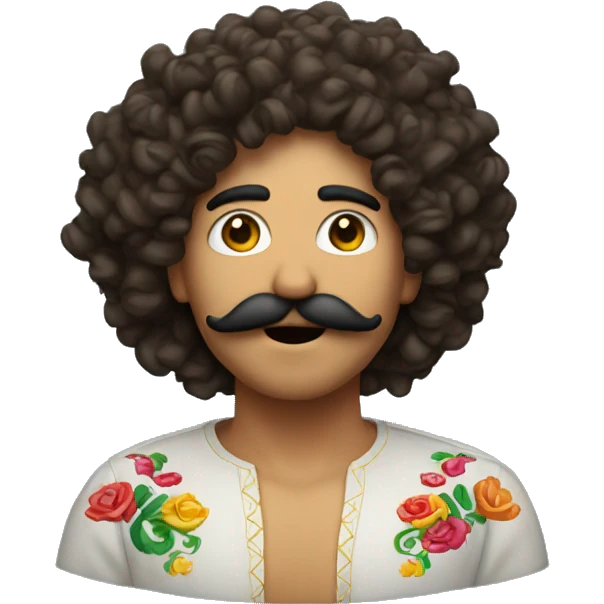 A Mexican with curly hair and a mustache blowing me a kiss emoji