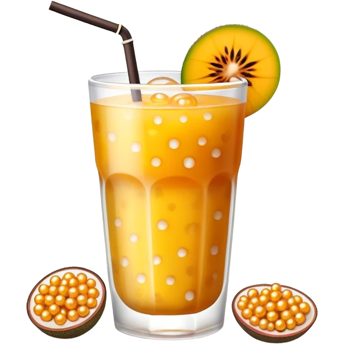 Mango and passion fruit bubba tea  emoji
