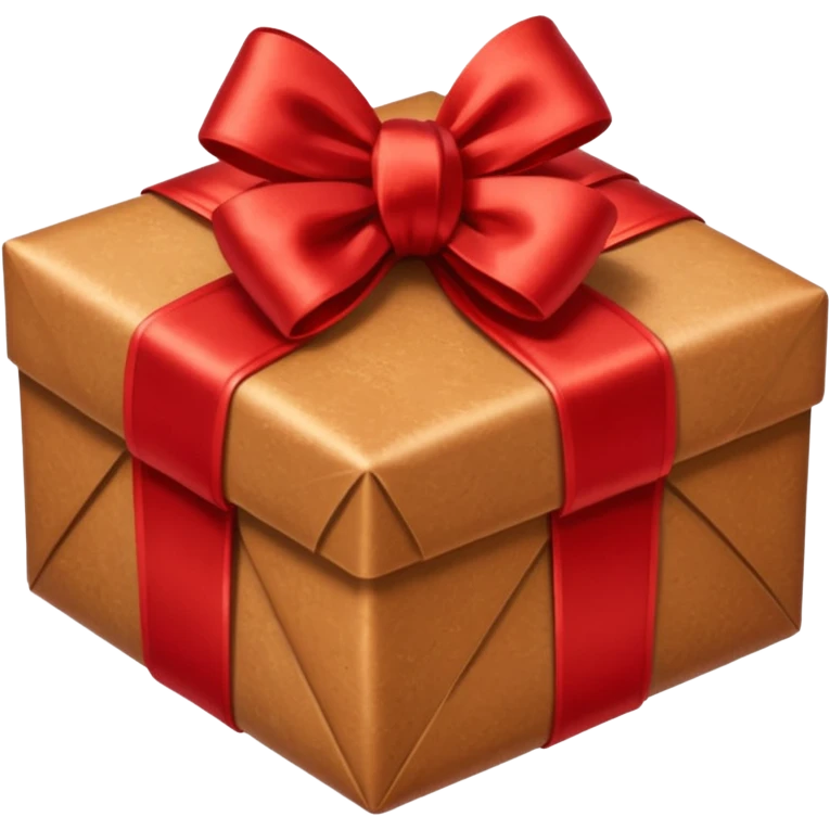 christmas gift with cinnamon sugar color and red bow emoji
