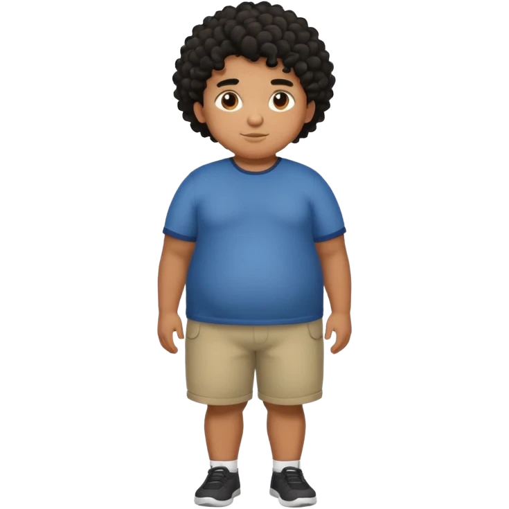 fat person emoji but make him brown skin and curly black hair make it a whole body image and the person is a boy who’s fat emoji