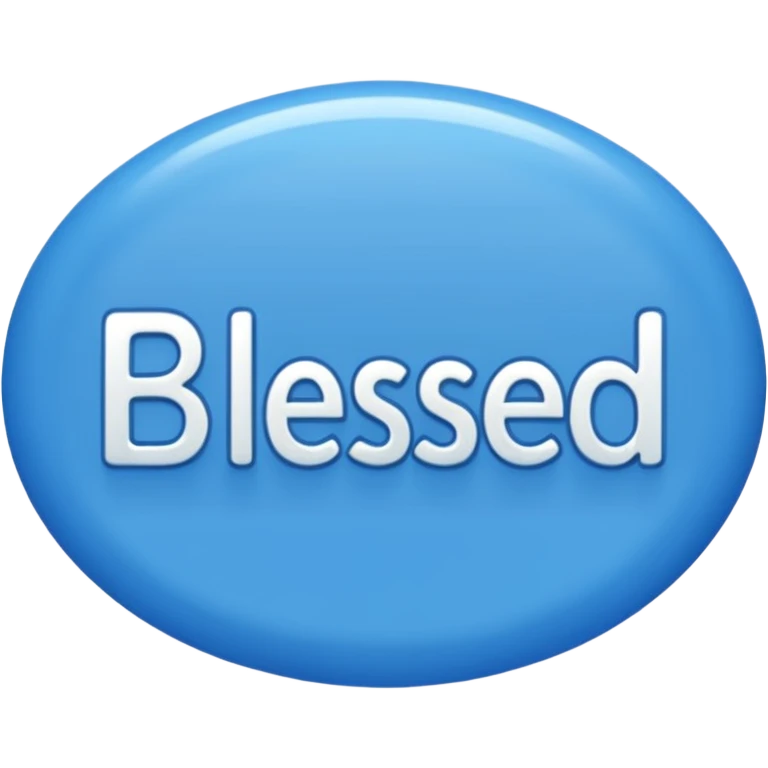 blue word "blessed" simple font emoji