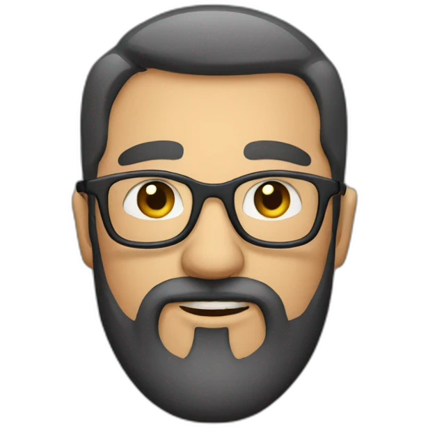 man with beard and eye glasses emoji