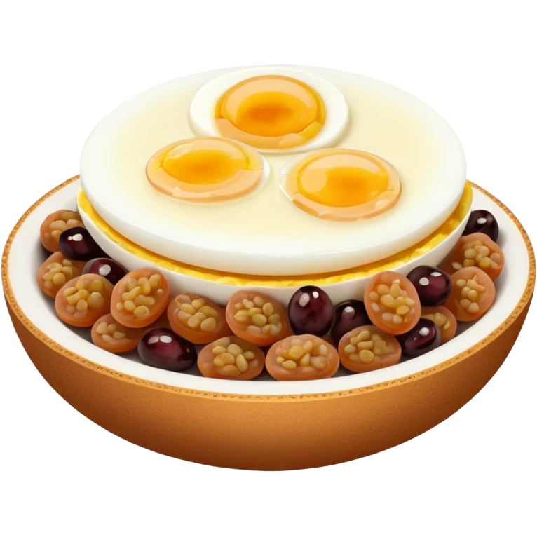 steamed ground pork with raisins, sliced boiled egg emoji