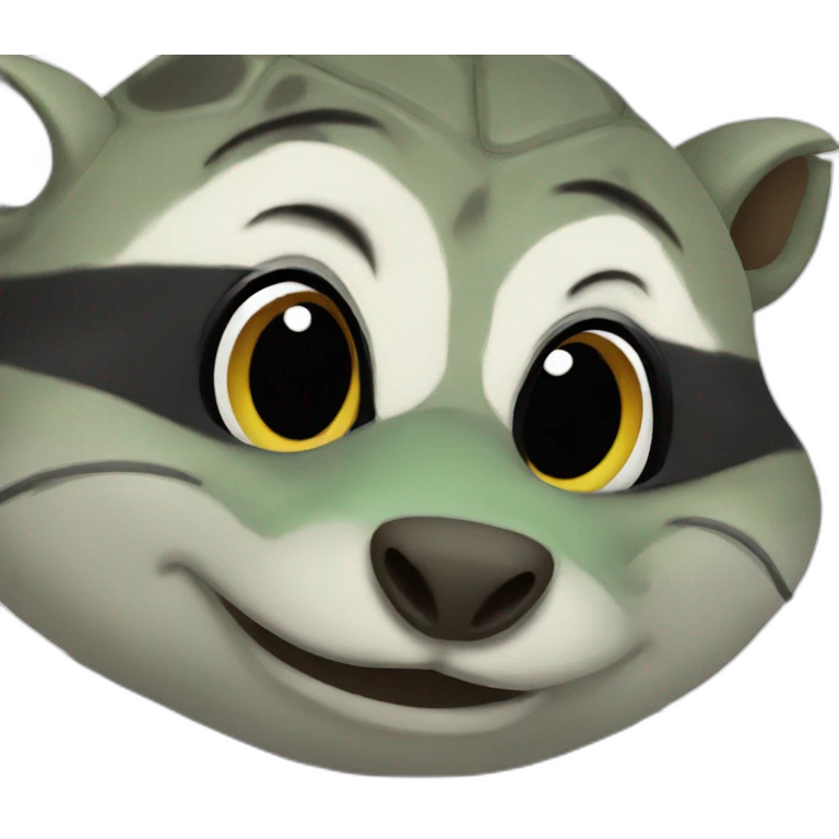 Turtle kiss raccoon emoji