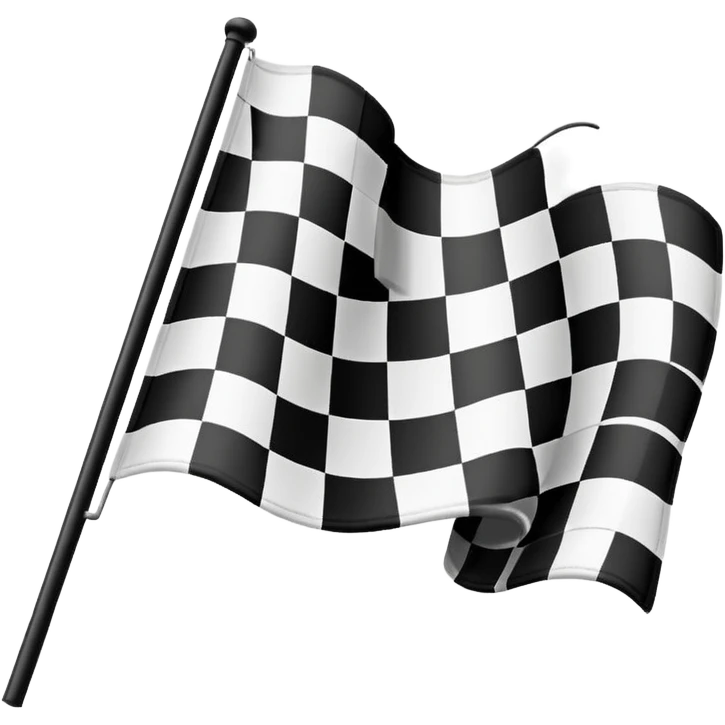 spotlight on checkered flag emoji