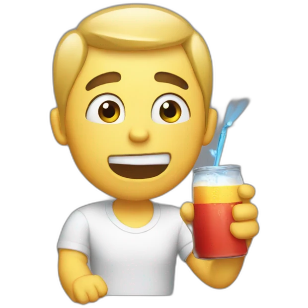 Idiot drinking energizer emoji