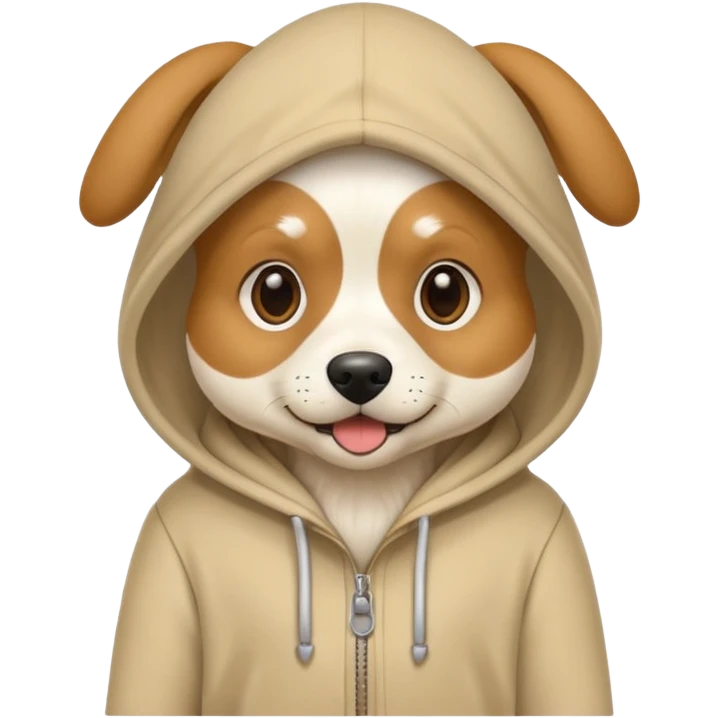Dog wearing hoody emoji