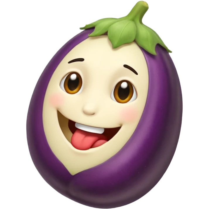 Eating a eggplant emoji