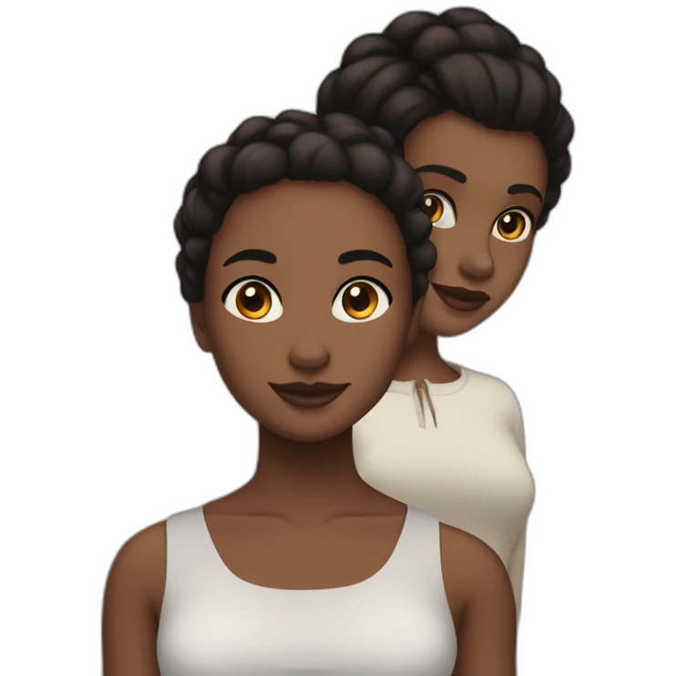 Wenthworth miller and a black girl brown eyes and sblack hair in a bun emoji
