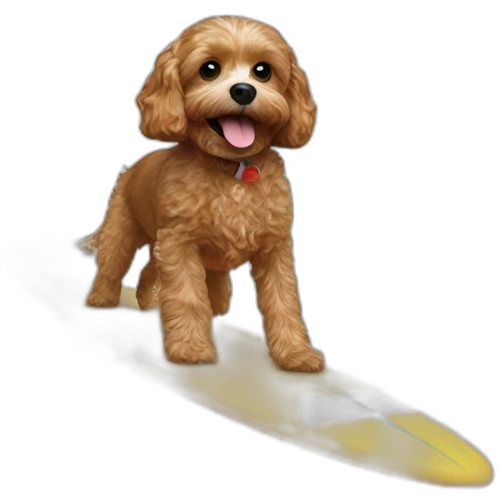 cavapoo surfing in the ocean emoji