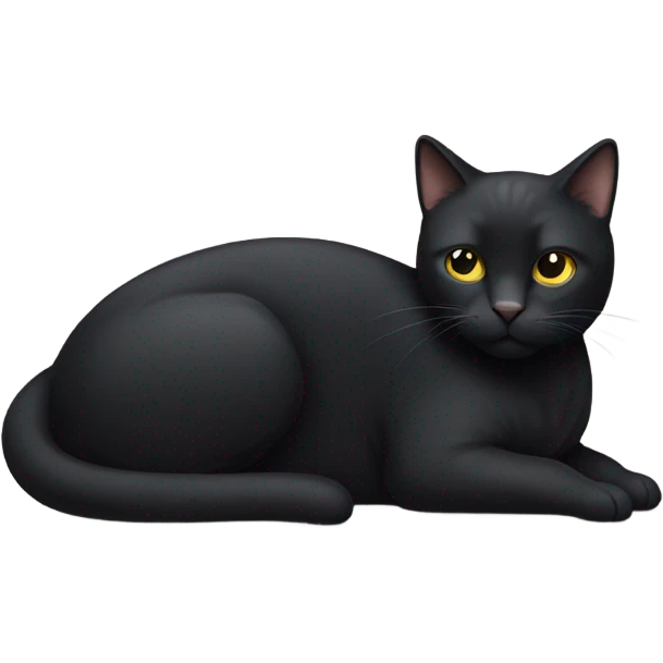  black cat curled up emoji