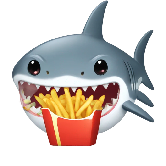 shark eating french fries emoji