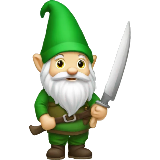 a gnome with a green knife  emoji