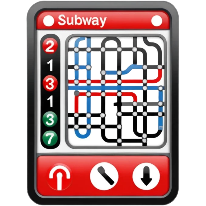 Map Panel – red route diagram, Subway Sign. emoji