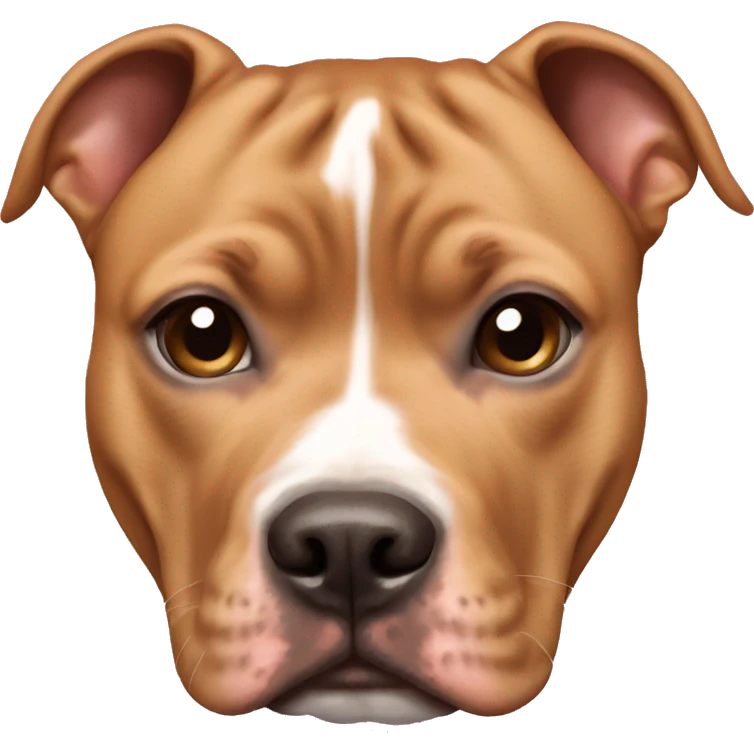 Light brown pitbull ears CROPPED short and bows emoji