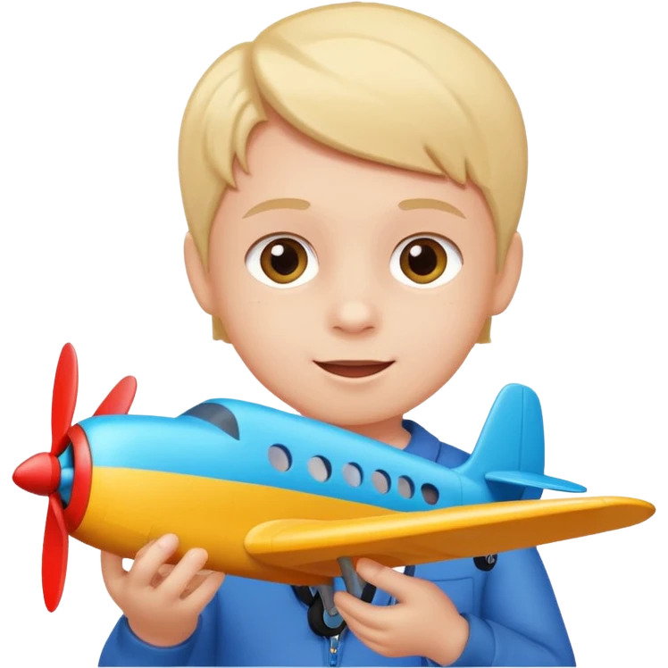 child playing with plane emoji