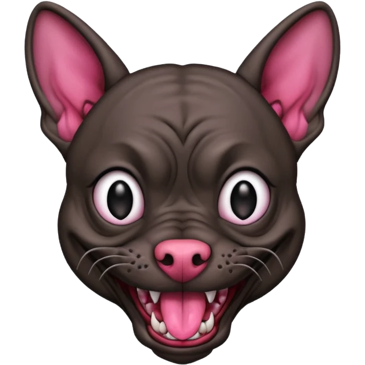 Xoloitzcuintli dog with evil grin emoji