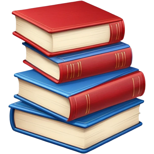 color red blue stack of books emoji