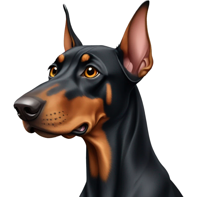Doberman with uncropped ears emoji