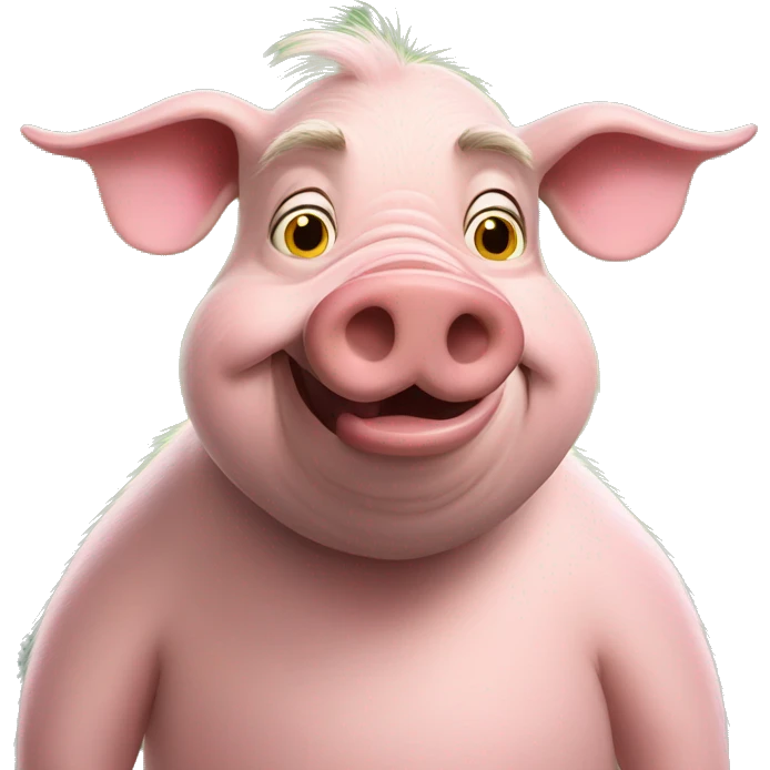 pig as the grinch emoji