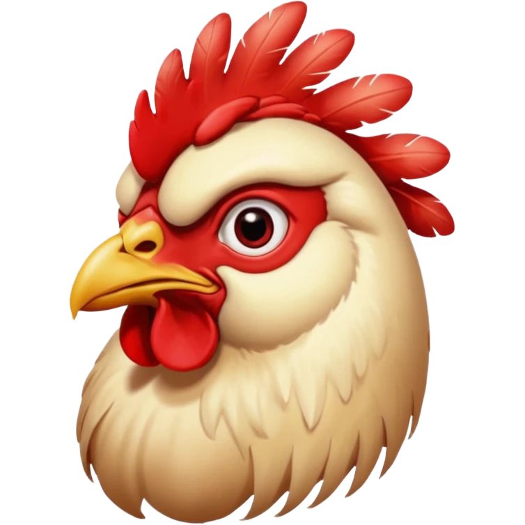 A chicken head that looks retarded emoji