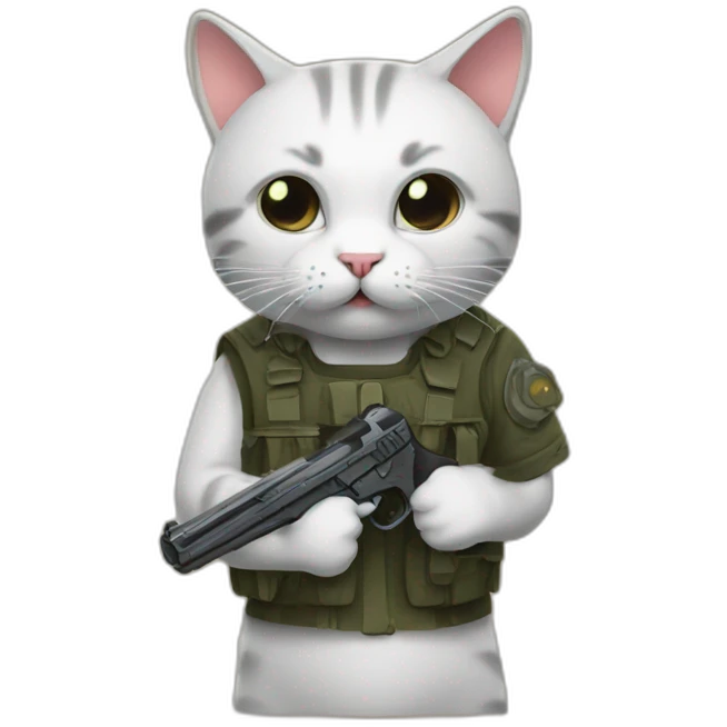 cat with gun emoji
