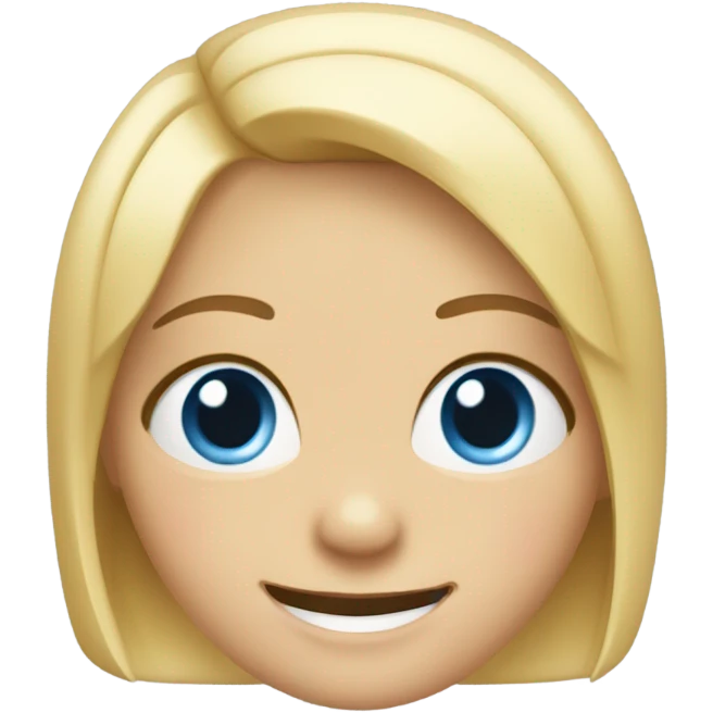 niña con ojos azules de pelo rubio con brakets emoji