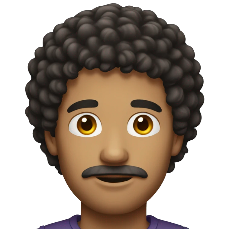 Man with dark curly hair emoji