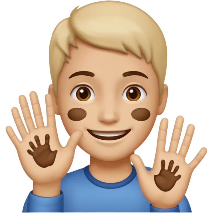 prance with hand print emoji