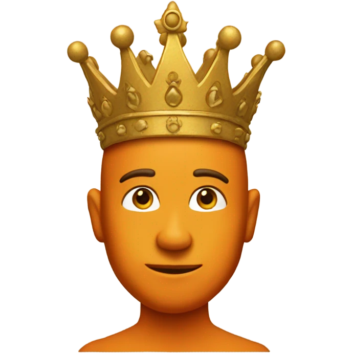 Orange wearing a large golden crown emoji
