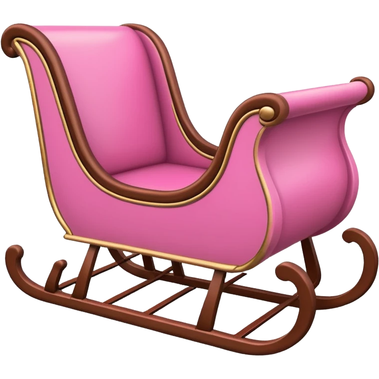 Pink sleigh with text on top of it that says "sleigh"  emoji