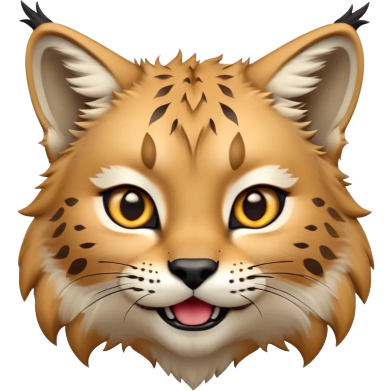 Cinematic-realistic cute-Lynx-Portrait-Emoji – Head tilted dramatically with an exaggeratedly amused expression, featuring a thick, tufted golden-brown coat with striking black ear tufts, wide, expressive amber eyes filled with playful disbelief. zoomed out to show shoulders emoji