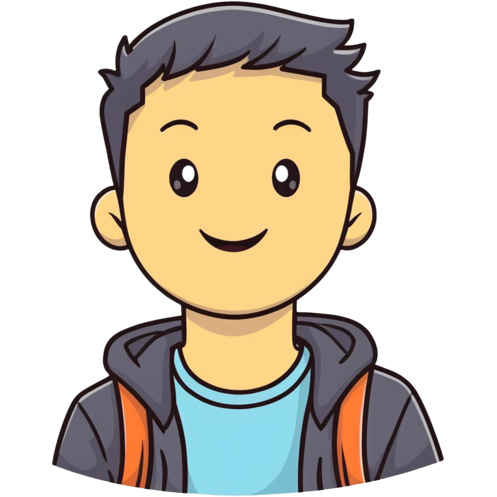 cheerful young man with casual style emoji