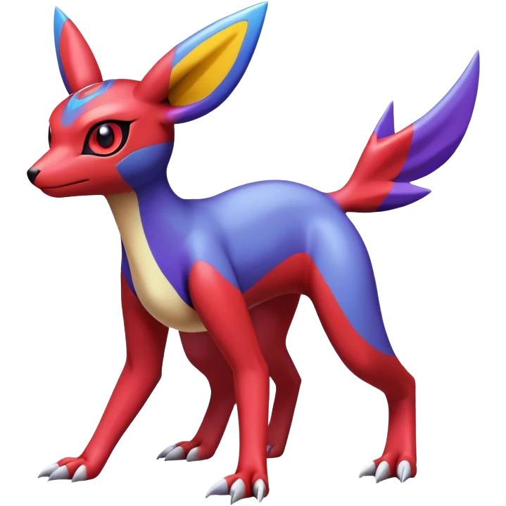  Cute Shiny Exotic Colorful Guilmon-Latias-Koraidon-Umbreon-Fakémon-hybrid-creature (full body)  emoji