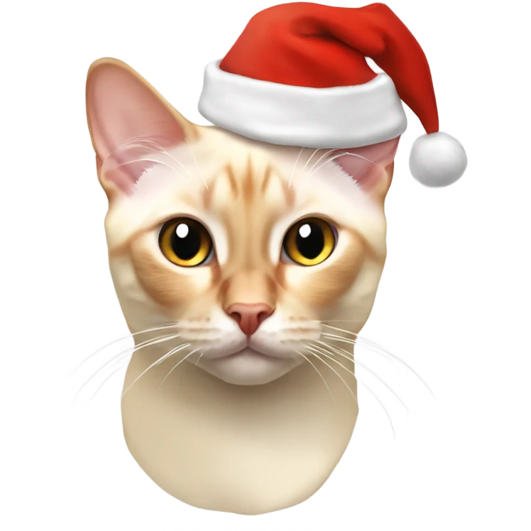 Flame point Siamese with a Santa hat on emoji