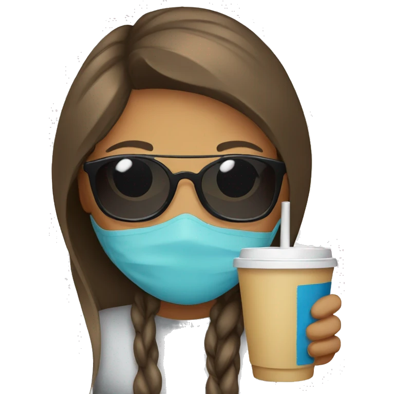 girl with disposable cup wearing sunglasses  emoji
