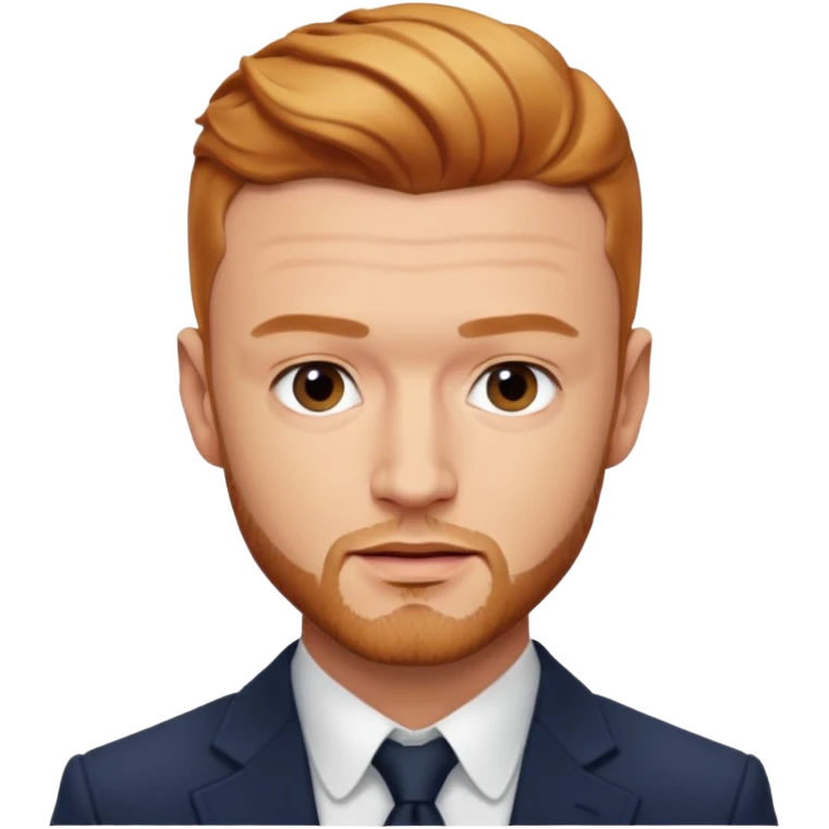 Justin Timberlake with reddish blonde hair emoji