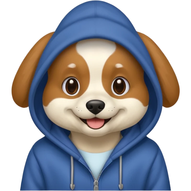 Dog wearing a hoodie emoji