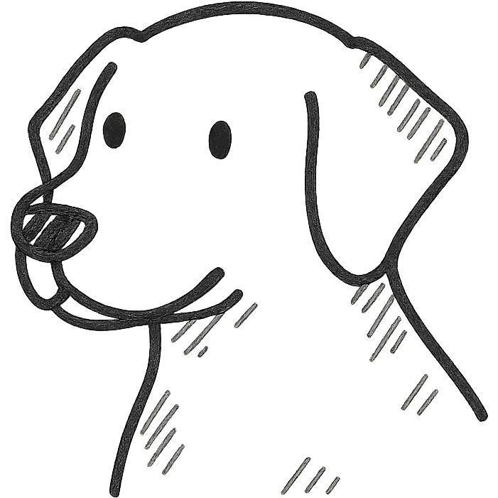 hand drawn dog icon, no fill emoji