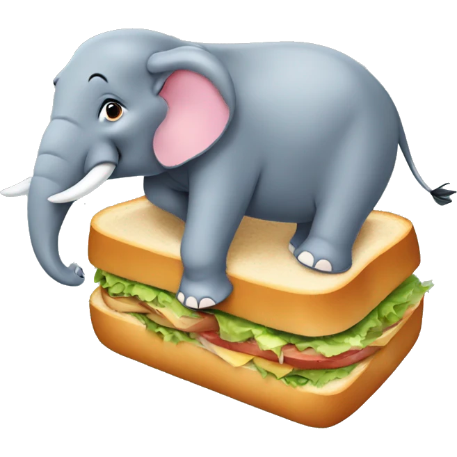 Elephant in the sandwich emoji