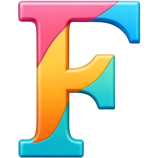 Font setting icon with letter F in vibrant colors emoji
