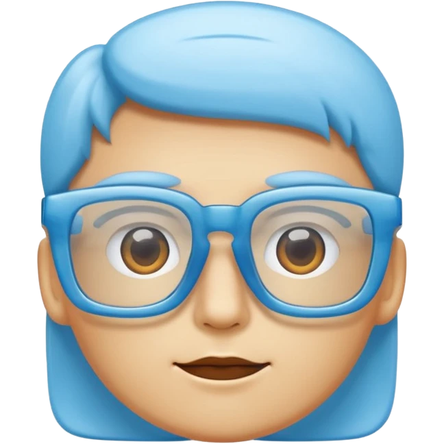 sky-blue square glasses emoji