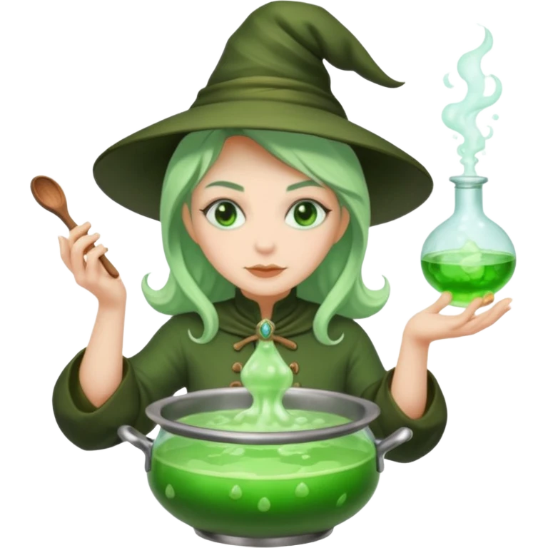 green witch cooking potion emoji
