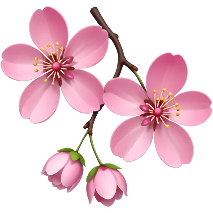 Two cherry blossoms side by side, bouncing up and down together emoji
