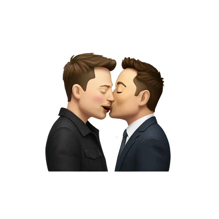 Elon Musk kissing Elon musk emoji